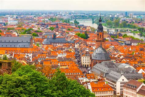 Aerial view of Heidelberg city, Baden-Wurttemberg, Germany | Stock ...