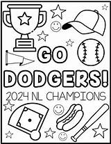 Dodgers Baseball World Series Coloring Pages  LA sketch template