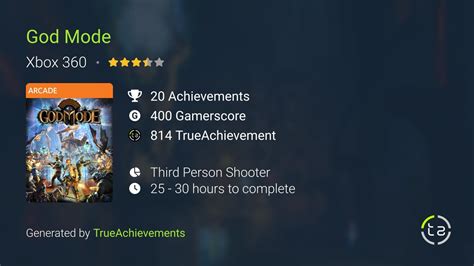 God Mode Achievements | TrueAchievements