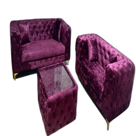 Purple Living Room Velvet Sofa Set at Rs 54001/set | Chennai | ID ...