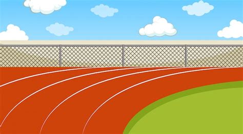 Free Vector | Scene with running track and green field