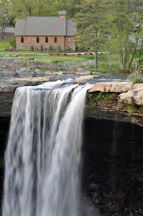 Noccalula Falls with Chapel in Gadsden Alabama Photograph by Bruce Gourley