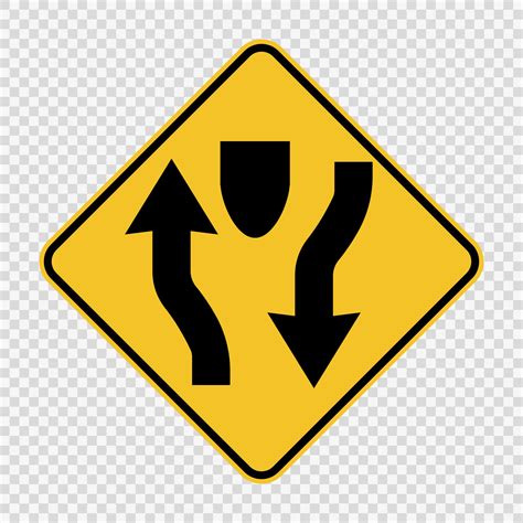 Dual carriage way ahead sign on transparent background 2369301 Vector ...