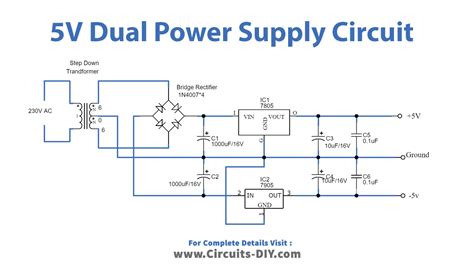 5v 12v 15v - Dual Power Supply Circuit