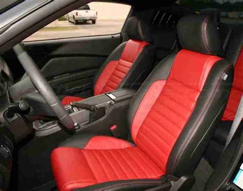 Ford Mustang Leather Kit | Black/ Red - LeatherSeats.com