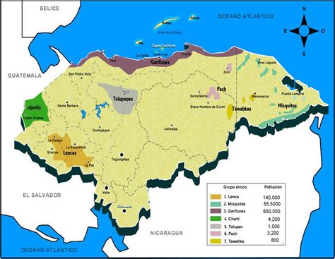 ETNIAS DE HONDURAS: Mapa de Honduras donde se encuentran ubicadas todas ...