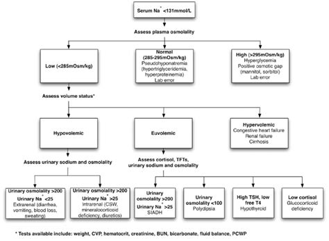 Workup of a patient with hyponatremia. Based on data from [38, 98]. Na... | Download Scientific ...