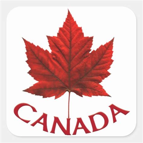 Canada Souvenir Stickers Red Maple Leaf Stickers | Zazzle