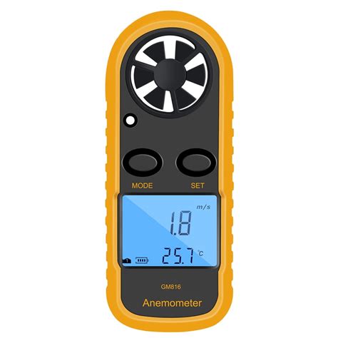 GM816 Digital Anemometer Wind-Speed Gauge Meter LCD Handheld Airflow ...