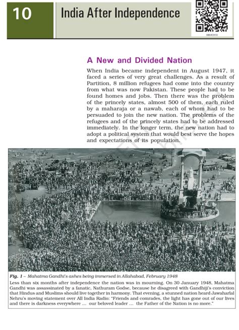 NCERT Book Class 8 (History) Chapter 10 India after Independence