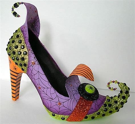 Spider Web Altered Witch Shoe | Halloween shoes, Witch shoes, Halloween hacks