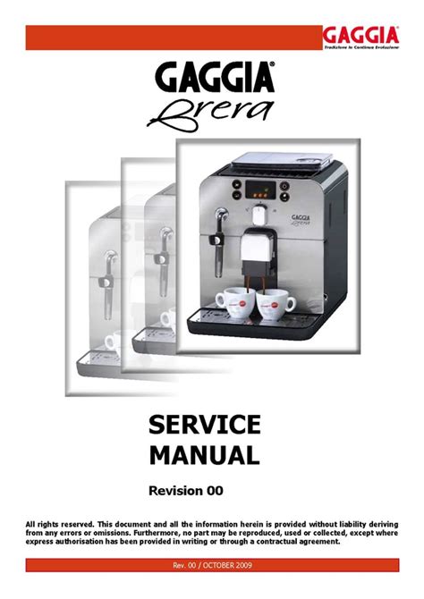 Gaggia Brera/diagrams and manuals - Whole Latte Love Support Library