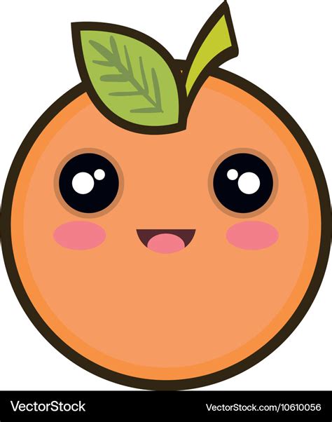 Kawaii cartoon orange fruit Royalty Free Vector Image