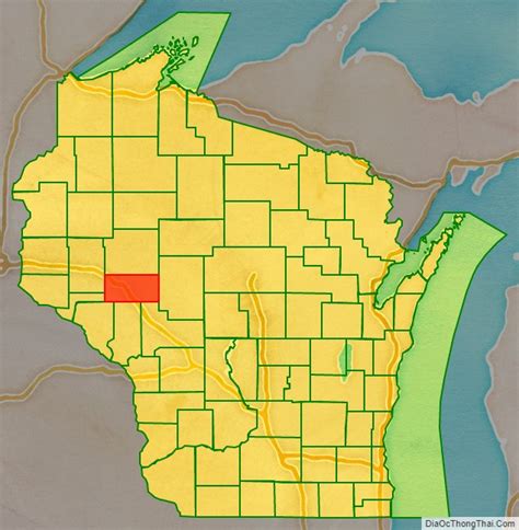 Map of Eau Claire County, Wisconsin - Thong Thai Real