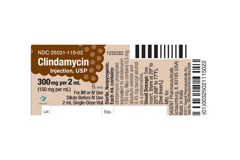 Clindamycin Injection, USP 2 mL Single Dose Vials, 150 mg/mL (25/ct) – Professional Medical ...