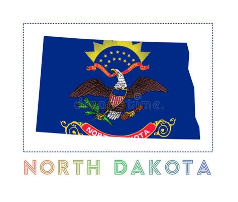 North Dakota Logo. Map of North Dakota with Us. Stock Vector ...