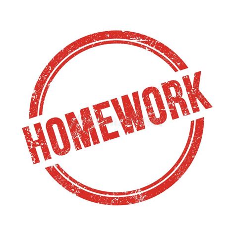 HOMEWORK Text Written on Red Grungy Round Stamp Stock Illustration ...