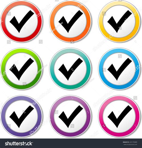 Illustration Check Mark Icons Various Colors Stock Vector (Royalty Free ...