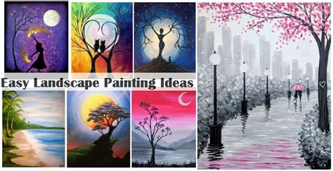 60 Easy Acrylic Painting Ideas for Beginners, Easy Landscape Painting – Paintingforhome