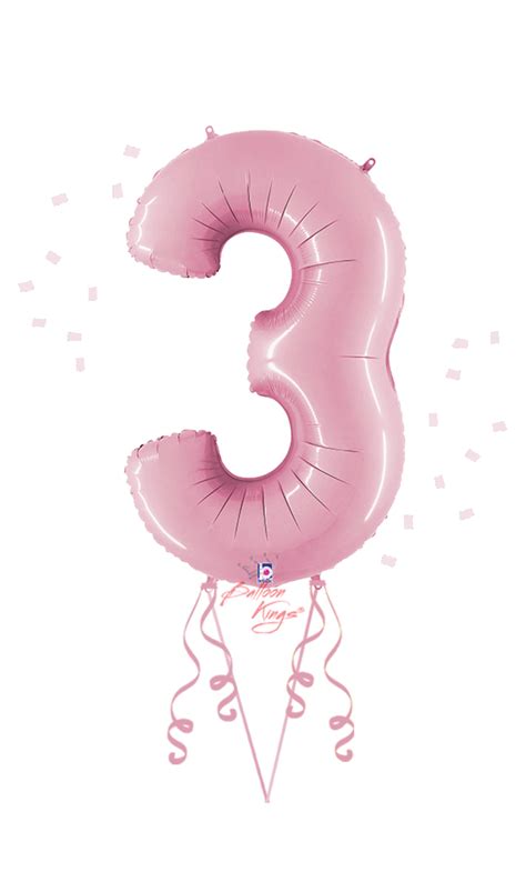 Pastel Pink Number 3 - Balloon Kings