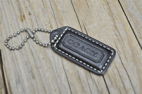 Black & Tan Leather Vintage Coach Key Fob Chain by TheRustyChicken