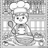 Cook chef coloring Page Download Or Print For Free sketch template