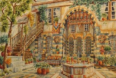 Traditional Arabic Syrian house | Arabian art, Perspective art, Syria