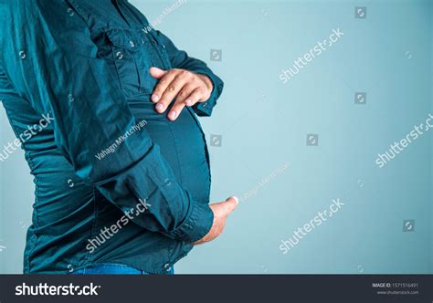 Fat Belly Man Black Shirt Stock Photo 1571516491 | Shutterstock