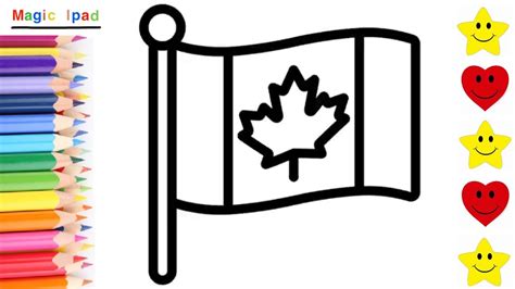 Como dibujar la BANDERA DE CANADA | dibujos niños How to draw CANADA FLAG | drawings for kids