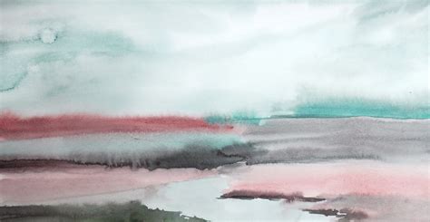 watercolor abstract landscape By TanyaSergeevArt | TheHungryJPEG