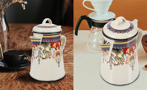 Enamel Coffee Pot Enamel Percolator Coffee Pot: Enamelware Percolator ...