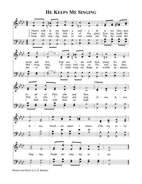 He Keeps Me Singing | Hymns & Christian Songs (PD Sheet Music) | Pint…