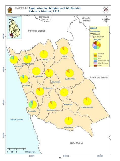 Map P3.13.5.1 Kalutara - Populat Ion by Religion by DS | PDF | Religious Faiths | Religion And ...