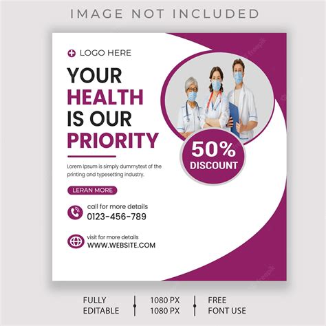 Premium Vector | Healthcare and social media template