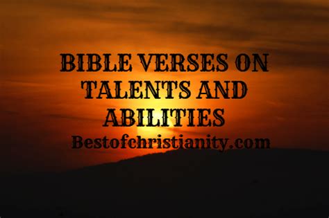 Bible Verses On Talents And Abilities