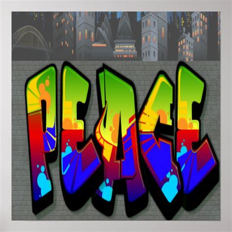 Peace Graffiti Poster | Zazzle.co.uk