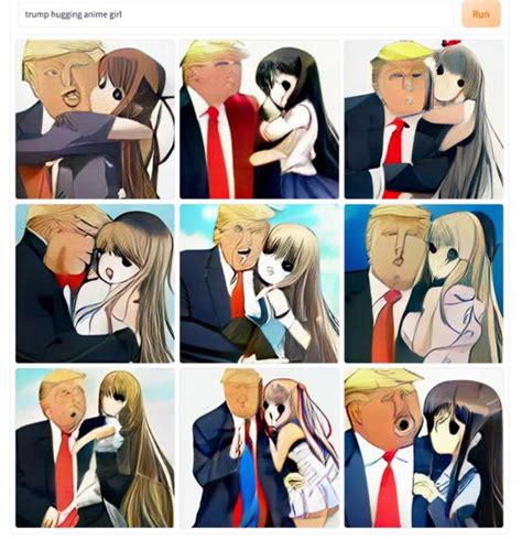 Donald Trump Hugging Anime Girl : r/weirddalle