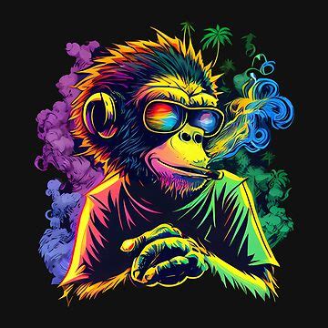 " monkey smoking weed art" Sticker for Sale by simobusiness | Redbubble