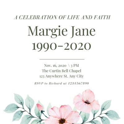 Customize 36+ Funeral Invitations Templates Online - Canva