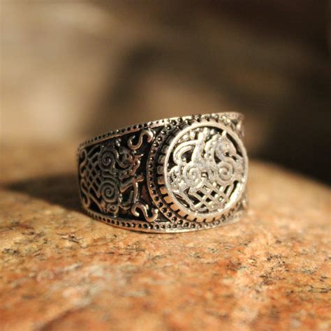 Norse Viking Warrior Ring Vikinger Celtic Ring Size 9 Odin's Valknut ...