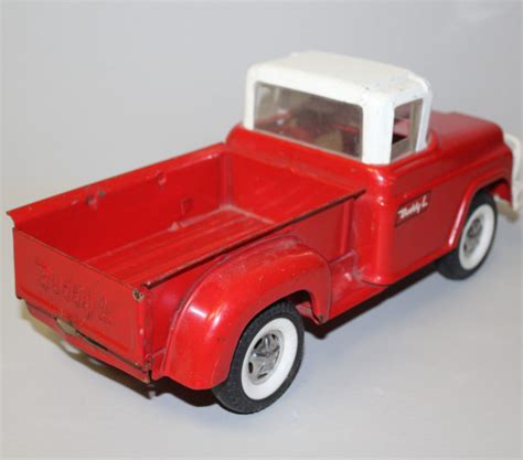 Bargain John's Antiques | Buddy L Metal Red & White Pickup Toy Truck ...