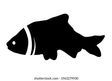 Black Silhouette Fish On White Background Stock Vector (Royalty Free ...