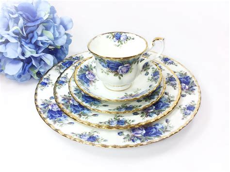 Royal Albert Moonlight Rose 5 Piece Place Set, English Bone China Tea ...