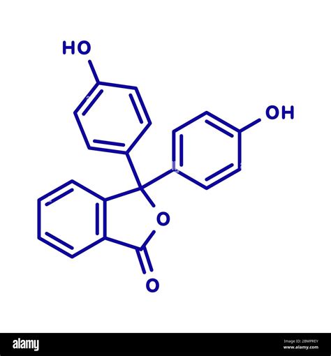 Phenolphthalein indicator molecule. Used in acid base titrations and as ...