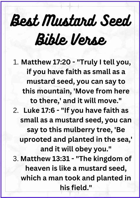 50+ Mustard Seed Bible Verses [You Should Know] - † ️️ Daily Blessings Prayer ️