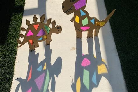 Shadow Activity: Colorful Dinosaurs! - Housebound with Kids