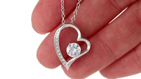 Forever Love Necklace White Gold With Beautiful Zirconia Stone. - YouTube