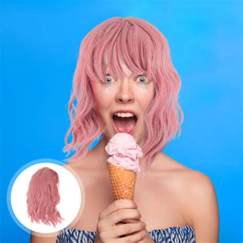 Hair Accessories for Women Pink Wig Women's Water Ripple Wave | eBay