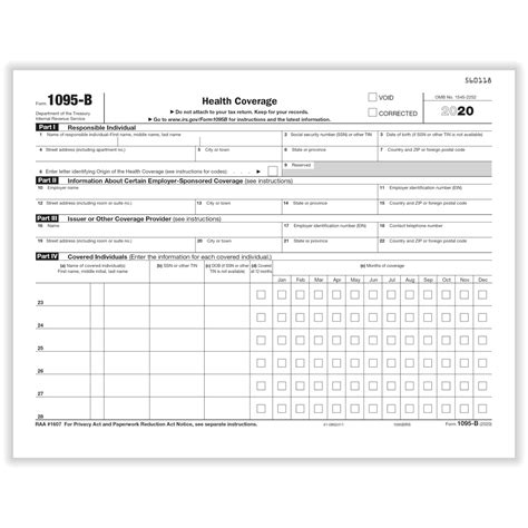 ACA Form 1095-BIRS, 100/pkg - New Medical Forms