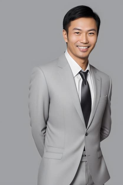 Premium Photo | Photo handsome and friendly asian business man smile in formal suit on white ...